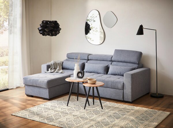 ROHOVÁ SEDAČKA, textil, modrošedá Carryhome - Sedací soupravy