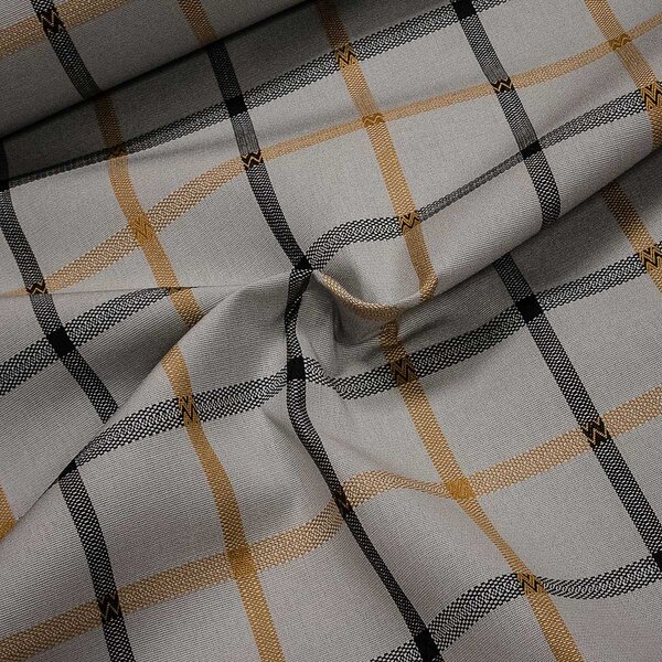 Potahové akrylové plátno (dralon, teflon) na zahradní nábytek, šedé káro, š.140cm (látka v metráži)
