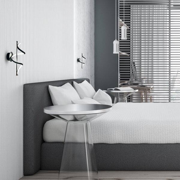 LED Nástěnné svítidlo TWIST LED/12W/230V černá