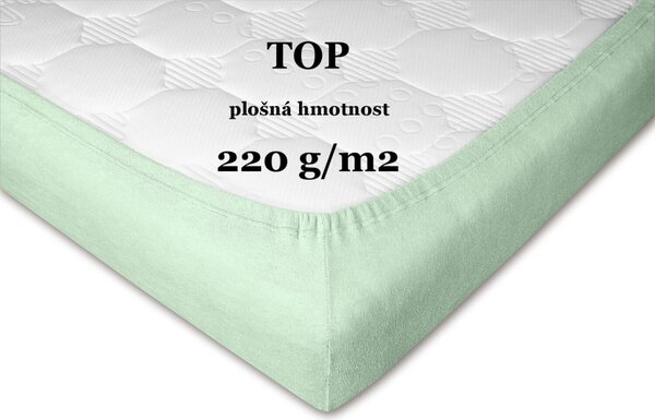 DADKA Froté prostěradlo mentolové Rozměr 90x200x20 jednolůžko