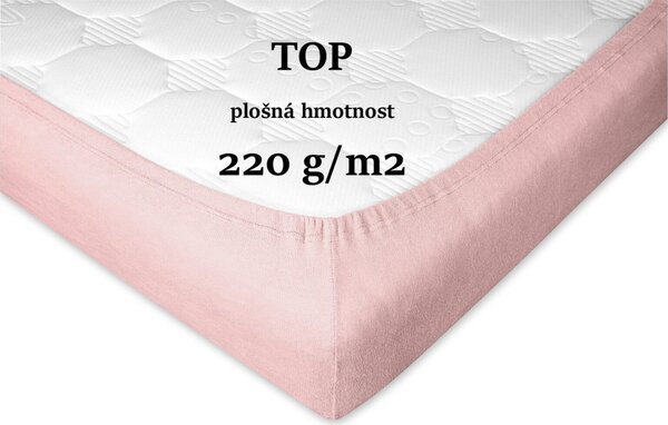 DADKA Froté prostěradlo pudrové Rozměr 60x120x10 dětské