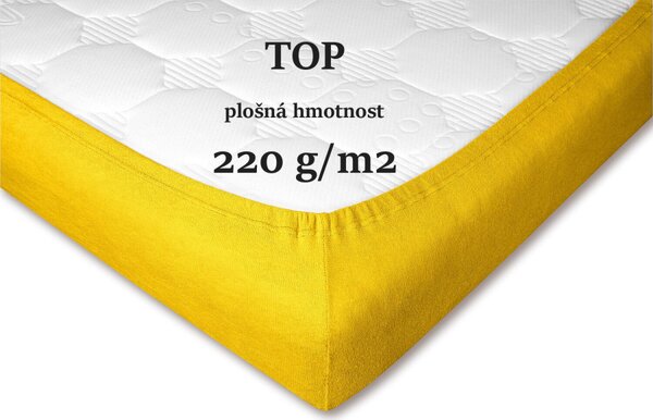 DADKA Froté prostěradlo tmavě žluté Rozměr 90x200x20 jednolůžko
