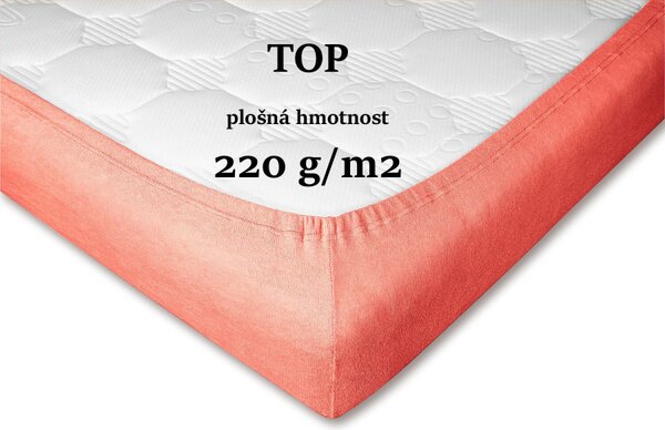 DADKA Froté prostěradlo losos Rozměr 90x200x20 jednolůžko