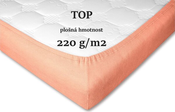 DADKA Froté prostěradlo meruňka Rozměr 90x200x20 jednolůžko