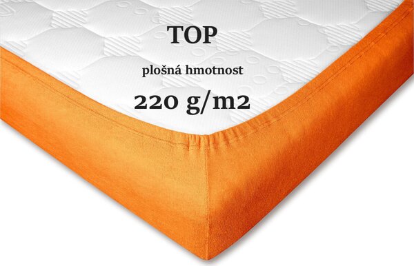 DADKA Froté prostěradlo pomeranč Rozměr 90x200x20 jednolůžko