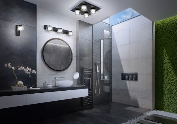 Ledvance -LED Koupelnové stropní svítidlo ORBIS FLAME 4xLED/5,5W/230V IP44 černá