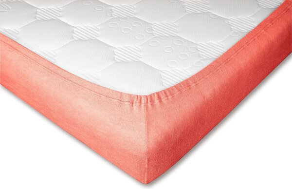 DADKA Froté prostěradlo losos Rozměr 90x200x20 jednolůžko