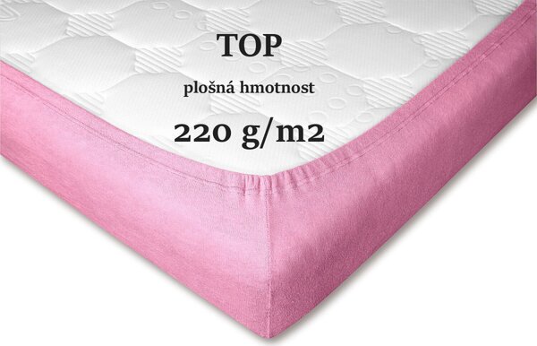 DADKA Froté prostěradlo starorůžové Rozměr 90x200x20 jednolůžko