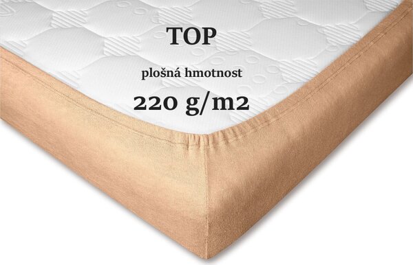DADKA Froté prostěradlo medové Rozměr 90x200x20 jednolůžko