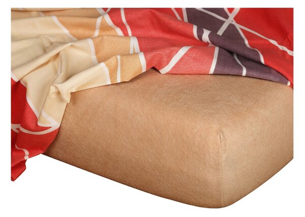 DADKA Froté prostěradlo světle hnědé Rozměr 90x200x20 jednolůžko