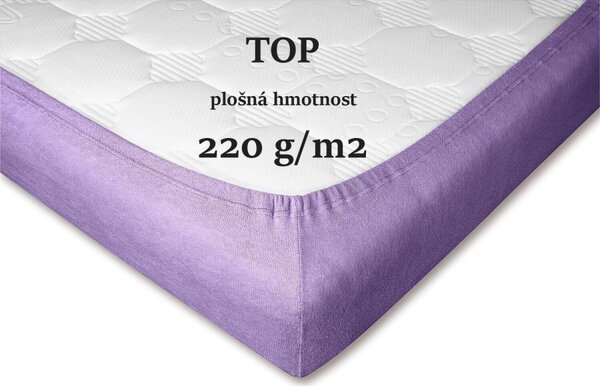 DADKA Froté prostěradlo fialové Rozměr 90x200x20 jednolůžko