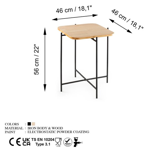 Konferenční stolek Museli 3 (černá + přírodní)