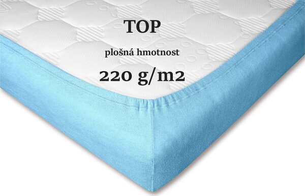 DADKA Froté prostěradlo světle modré Rozměr 90x200x20 jednolůžko