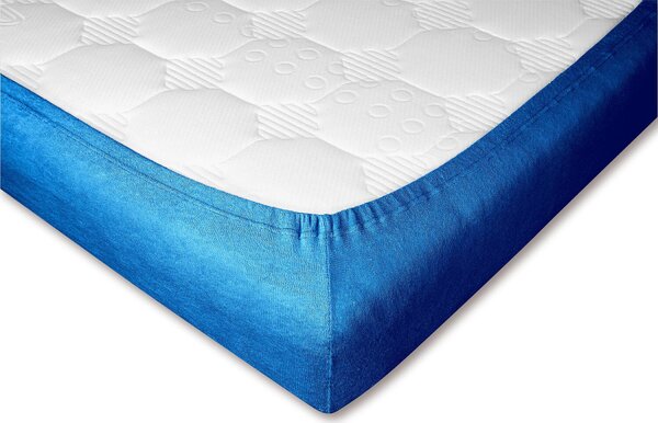 DADKA Froté prostěradlo královská modř Rozměr 90x200x20 jednolůžko