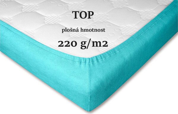 DADKA Froté prostěradlo tyrkys Rozměr 90x200x20 jednolůžko