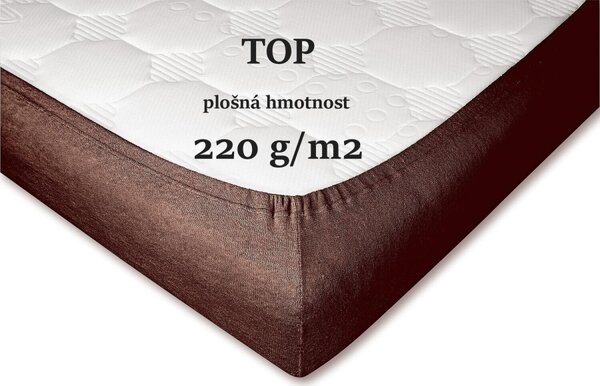 DADKA Froté prostěradlo tmavě hnědé Rozměr 90x200x20 jednolůžko