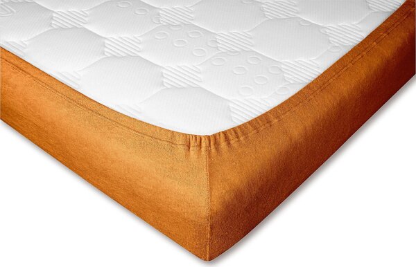 DADKA Froté prostěradlo karamel Rozměr 90x200x20 jednolůžko