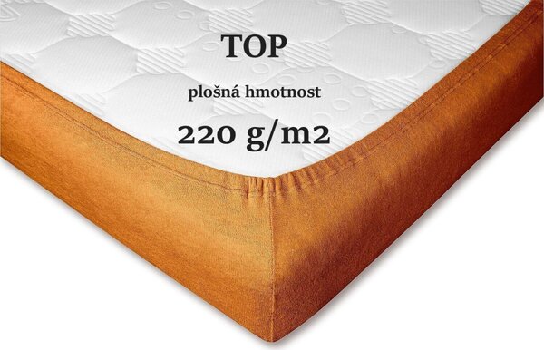 DADKA Froté prostěradlo karamel Rozměr 90x200x20 jednolůžko