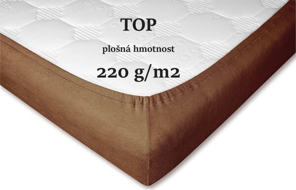 DADKA Froté prostěradlo nugát Rozměr 90x200x20 jednolůžko