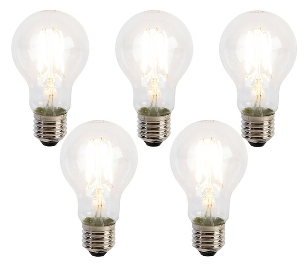 Sada 5 LED vláknových žárovek E27 A60 senzor soumraku 4W 470lm 2700K