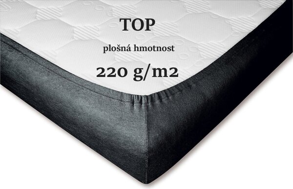 DADKA Froté prostěradlo černé Rozměr 90x200x20 jednolůžko
