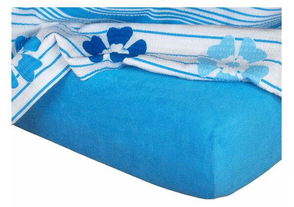 DADKA Froté prostěradlo denim Rozměr 90x200x20 jednolůžko