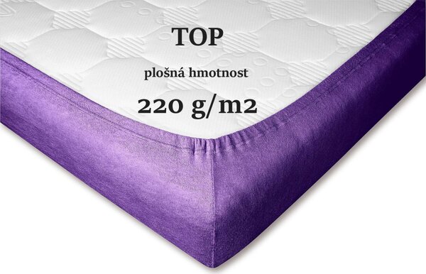 DADKA Froté prostěradlo purpur Rozměr 90x200x20 jednolůžko