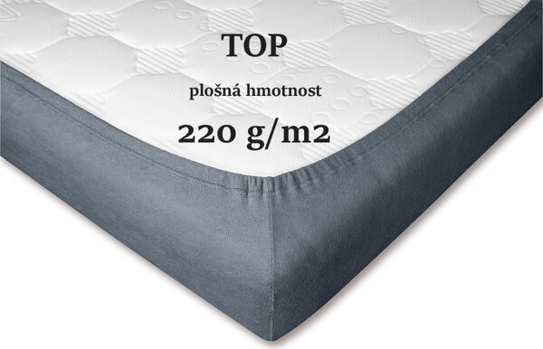 DADKA Froté prostěradlo tmavě šedé Rozměr 90x200x20 jednolůžko