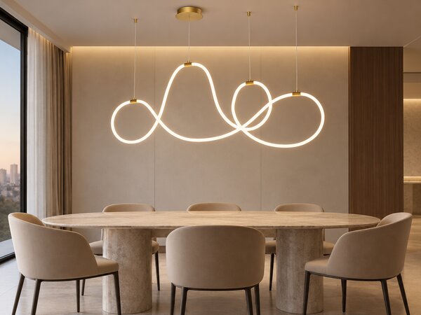Smarter Závěsné LED interiérové svítidlo Henk, d.150cm Barva: Zlatá