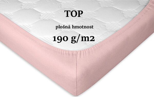 DADKA Jersey prostěradlo pudrové Rozměr 140x200x20