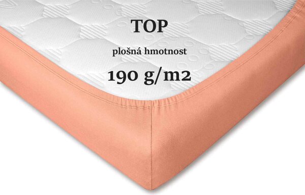 DADKA Jersey prostěradlo meruňka Rozměr 90x200x20 jednolůžko