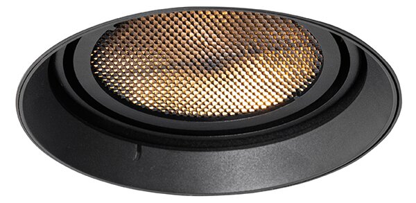 Moderní zapuštěné bodové světlo černé GU10 AR111 kulaté bez rámečku - Oneon Honey