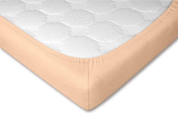 DADKA Jersey prostěradlo medové Rozměr 90x200x20 jednolůžko