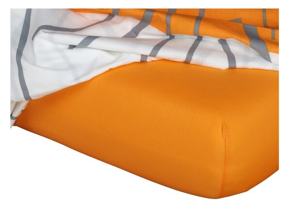 DADKA Jersey prostěradlo pomeranč Rozměr 90x200x20 jednolůžko