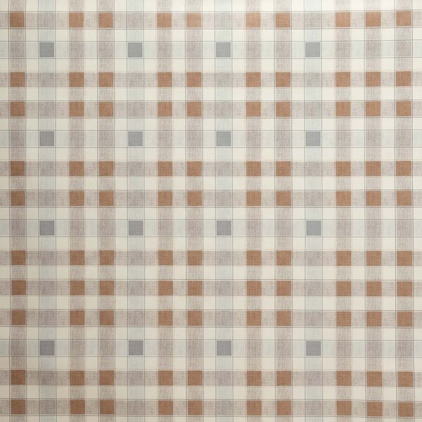 Ubrus PVC s textilním podkladem 1353-01, klasické káro, béžovo-hnědá, š.140cm (metráž)