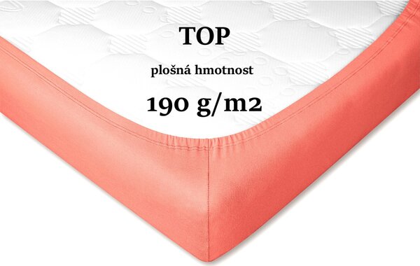 DADKA Jersey prostěradlo losos Rozměr 90x200x20 jednolůžko