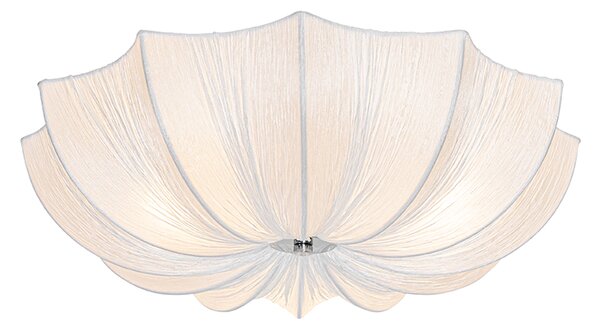 Designové stropní svítidlo bílé hedvábí 52 cm 3-světlo - Plu