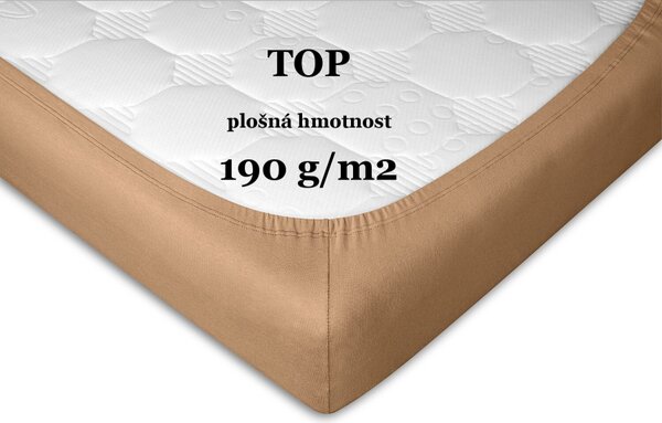 DADKA Jersey prostěradlo světle hnědé Rozměr 60x120x10 dětské