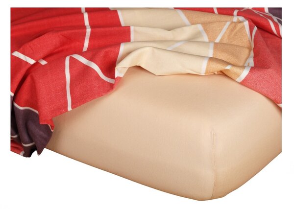 DADKA Jersey prostěradlo medové Rozměr 90x200x20 jednolůžko