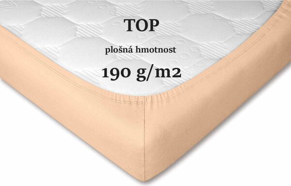 DADKA Jersey prostěradlo medové Rozměr 90x200x20 jednolůžko