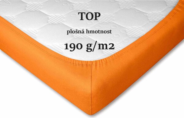 DADKA Jersey prostěradlo pomeranč Rozměr 90x200x20 jednolůžko