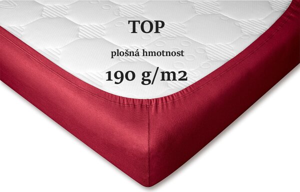 DADKA Jersey prostěradlo vínové Rozměr 90x200x20 jednolůžko