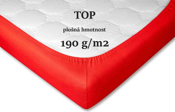 DADKA Jersey prostěradlo červené Rozměr 90x200x20 jednolůžko