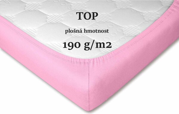 DADKA Jersey prostěradlo starorůžové Rozměr 90x200x20 jednolůžko