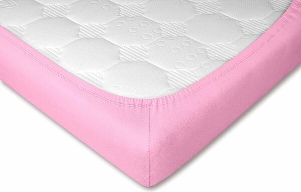 DADKA Jersey prostěradlo starorůžové Rozměr 90x200x20 jednolůžko