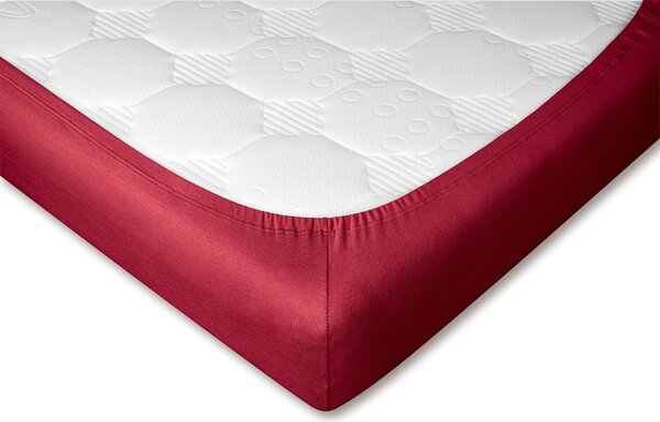 DADKA Jersey prostěradlo vínové Rozměr 90x200x20 jednolůžko
