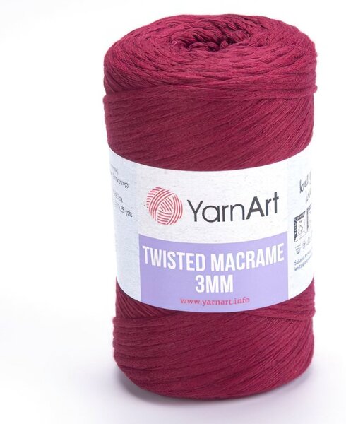 Pletací příze YarnArt TWISTED MACRAME 3mm 781 bordó, jednobarevná, 250g/195m