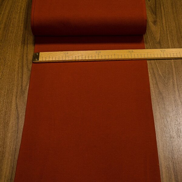 Žebrovaný bavlněný úplet 8058.025 BIO jemný, terakota, š.35cm (látka v metráži)