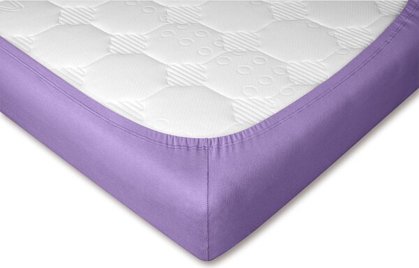 DADKA Jersey prostěradlo fialové Rozměr 90x200x20 jednolůžko