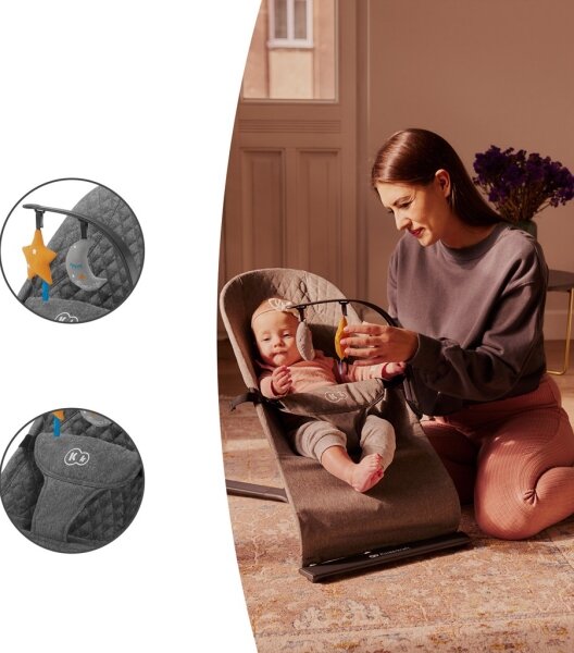 KINDERKRAFT - Dětské lehátko MIMI šedá